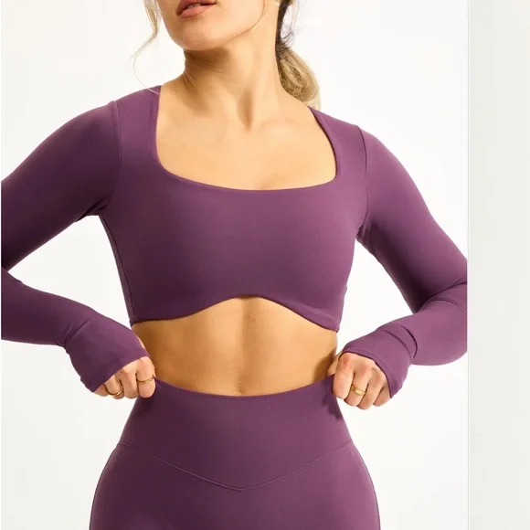 Purple Long Sleeve Curve crop - Picture 2 of 4